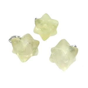 Natural Lemon Quartz Merkaba Star Cube Pendant, approx 15mm