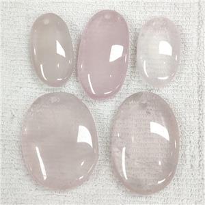 Natural Rose Quartz Pendant Oval, approx 15-30mm