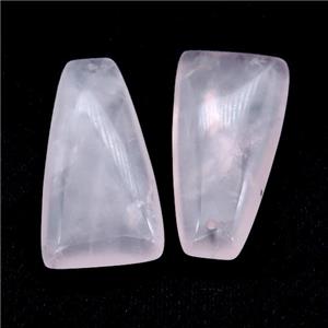 Natural Pink Rose Quartz Trapeziform Pendant, approx 10-40mm