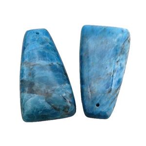 Natural Blue Apatite Trapeziform Pendant, approx 10-40mm