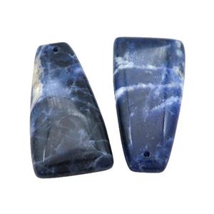 Natural Blue Sodalite Trapeziform Pendant, approx 10-40mm