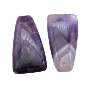 Natural Purple Amethyst Trapeziform Pendant, approx 10-40mm