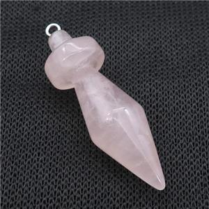 Natural Pink Rose Quartz Pendulum Pendant, approx 13.5-45mm