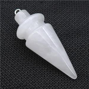 Natural Clear Quartz Pendulum Pendant, approx 17-45mm