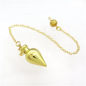 Alloy Pendulum Pendant With Chain Gold Plated, approx 14-28mm, 8mm, 16cm length