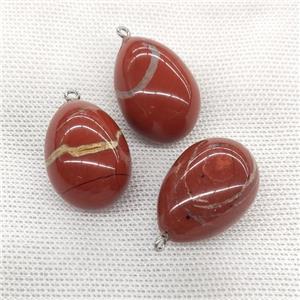 Natural Red Jasper Egg Pendant, approx 20-30mm