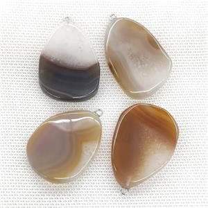 Agate Druzy Teardrop Pendant Twist, approx 25-40mm