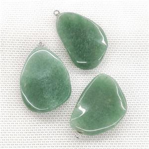 Natural Green Aventurine Teardrop Pendant Twist, approx 25-40mm