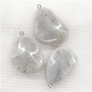 Natural Labradorite Teardrop Pendant Twist Gray, approx 25-40mm