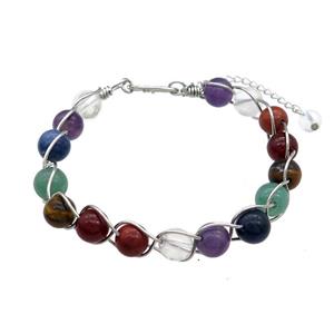 Natural Gemstone Chakra Bracelet, approx 8mm