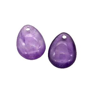 Natural Purple Amethyst Teardrop Pendant, approx 10-14mm