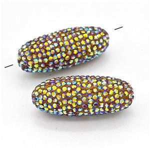 Clay Barrel Beads Pave Rhinestone, approx 13-35mm