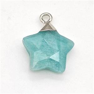 Natural Green Amazonite Star Pendant, approx 14mm