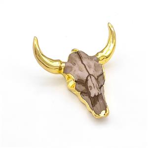 Resin Bullhead Pendant Gold Plated, approx 45-50mm