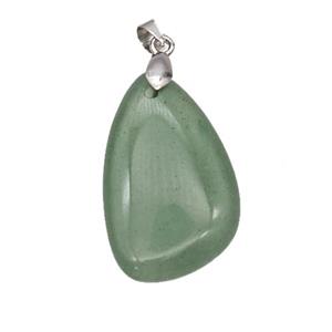 Green Aventurine Teardrop Pendant, approx 18-30mm