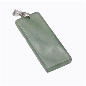 Natural Green Aventurine Rectangle Pendant, approx 20-50mm