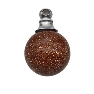 Natural Golden Sandstone Perfume Bottle Pendant Sphere, approx 16mm