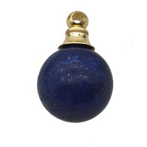 Natural Blue Lapis Lazuli Perfume Bottle Pendant Sphere, approx 16mm