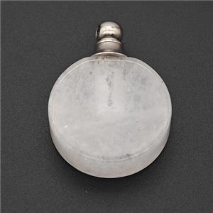 Natural Clear Quartz Perfume Bottle Pendant, approx 20mm