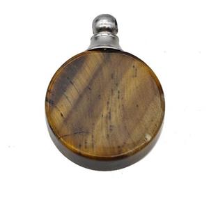 Natural Tiger Eye Stone Perfume Bottle Pendant, approx 20mm