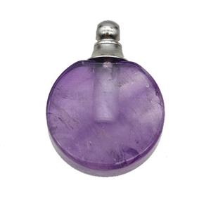 Natural Purple Amethyst Perfume Bottle Pendant, approx 20mm