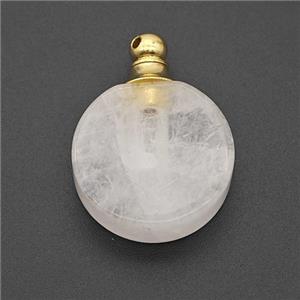 Natural Clear Quartz Perfume Bottle Pendant, approx 20mm