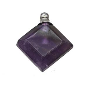 Natural Purple Amethyst Perfume Bottle Pendant Square, approx 27mm