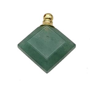 Natural Green Aventurine Perfume Bottle Pendant Square, approx 27mm