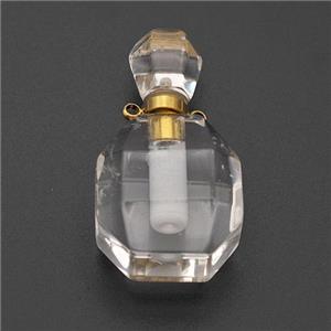 Natural Clear Quartz Perfume Bottle Pendant, approx 20-35mm