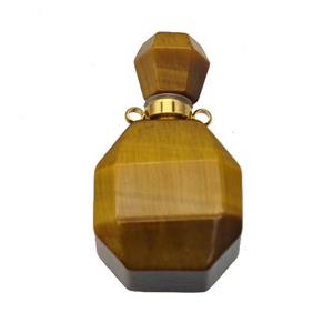 Natural Tiger Eye Stone Perfume Bottle Pendant, approx 20-35mm