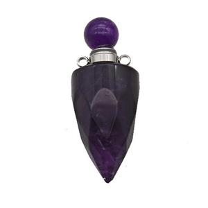 Natural Purple Amethyst Perfume Bottle Pendant Bullet, approx 16-40mm