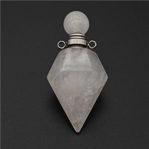 Natural Clear Quartz Perfume Bottle Pendant, approx 18-40mm