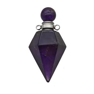 Natural Purple Amethyst Perfume Bottle Pendant, approx 18-40mm