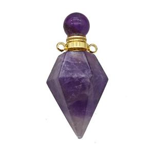 Natural Purple Amethyst Perfume Bottle Pendant, approx 18-40mm