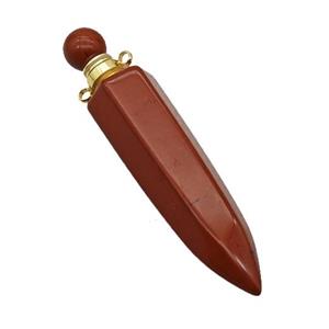 Natural Red Jasper Perfume Bottle Pendant Bullet, approx 12-60mm