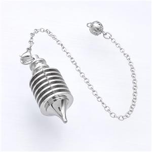 Alloy Pendulum Pendant With Chain Platinum Plated, approx 16-40mm, 8mm, 16cm length