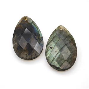 Natural Labradorite Teardrop Pendant Faceted, approx 18-30mm