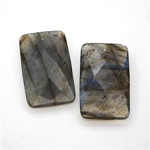 Natural Labradorite Rectangle Pendant Faceted, approx 18-30mm