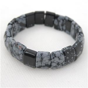 black Snowflake Jasper Bracelet, approx 10-15mm