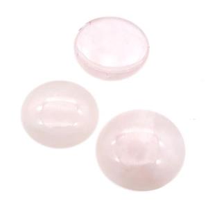 Rose Quartz Cabochon, circle, approx 18mm