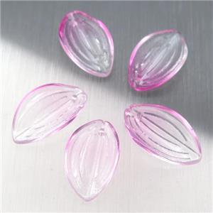 pink crystal glass petal beads, approx 12-20mm