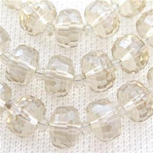 champagne Crystal Glass beads, faceted rondelle, approx 5-7mm, 100pcs per st