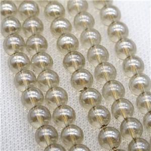 round Crystal Glass Beads, silver champagne, approx 10mm dia