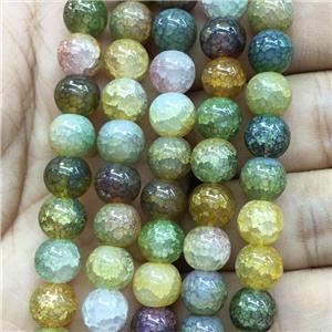 Crackle Glass round Beads, approx 12mm dia