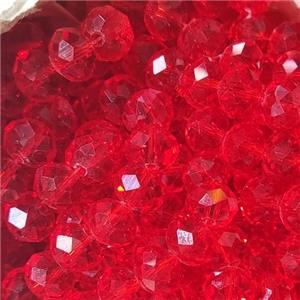 Red Chinese Crystal Glass Beads Faceted Rondelle, approx 8mm, 66pcs per st