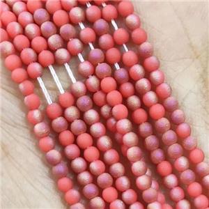 Red Glass Seed Beads Round Matte, approx 2.7mm