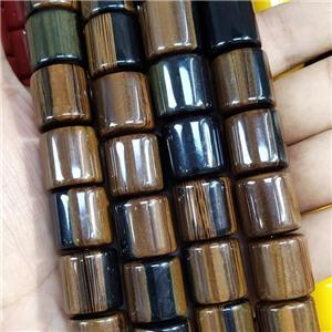 Tiger Resin Column Beads, approx 16-17mm