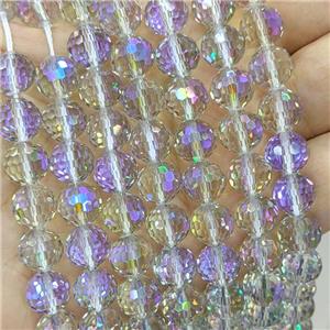 Chinese Crystal Glass Beads Electroplated Faceted Round, approx 6mm