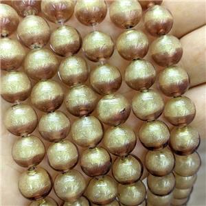 Coffee Foil Glass Round Beads Smooth, approx 12mm, 33pcs per st