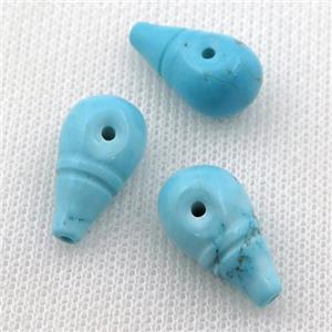 Magnesite Turquoise guru Beads, 3hole, approx 11-20mm